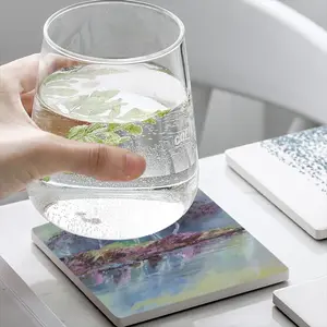 Lake Reflection Ceramic Coaster (Square)