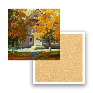 Autumn Day In Svitlovodsk Ceramic Coaster (Square)