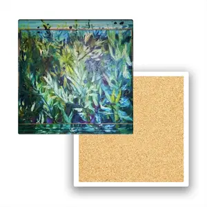 Olive Trees At Dusk Ceramic Coaster (Square)