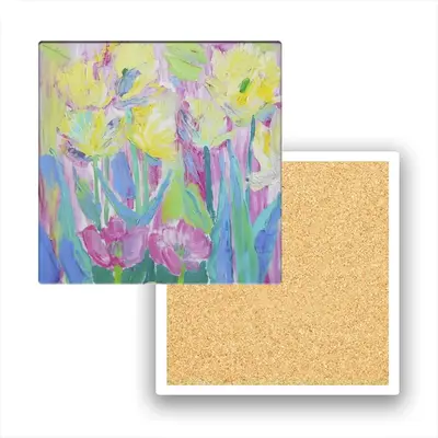 Tulips-2 Ceramic Coaster (Square)