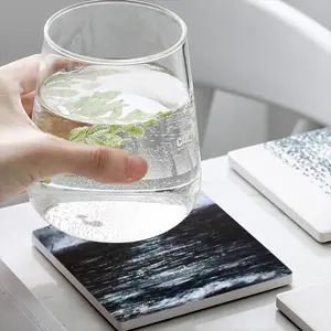 Moonlit Path Ceramic Coaster (Square)