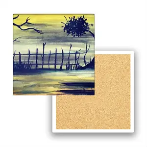 Rural Fencing Ceramic Coaster (Square)