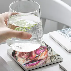 Go With The Flow Ceramic Coaster (Square)