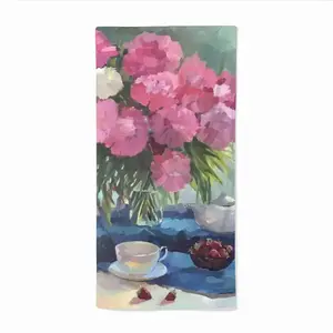 Still Life With Peonies Microfiber Towel