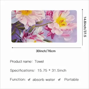 The Kingdom Of Peonies Microfiber Towel