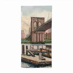 Brooklyn Bridge In Oil Microfiber Towel