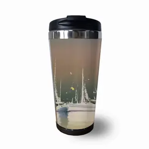 Sailboats Anchored At Sunset Coffee Cup