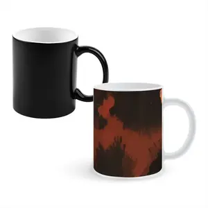 Orange Black Heat Sensitive Color Changing Mug