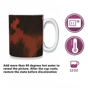 Orange Black Heat Sensitive Color Changing Mug