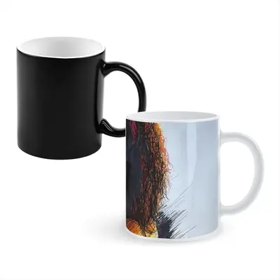 Broken Glass Heat Sensitive Color Changing Mug