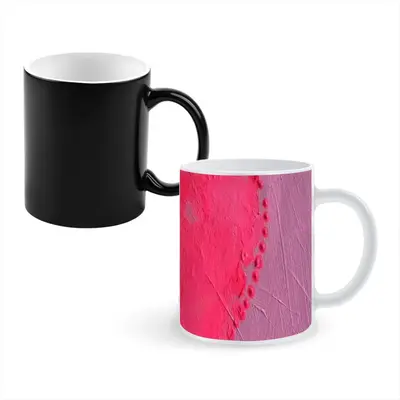 Flashy Pink Heart Heat Sensitive Color Changing Mug