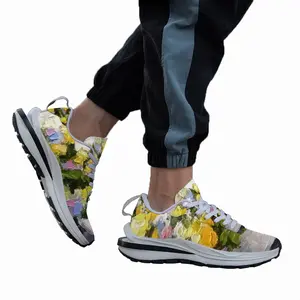 Men Yellow And Blue Flowers Training Shoes