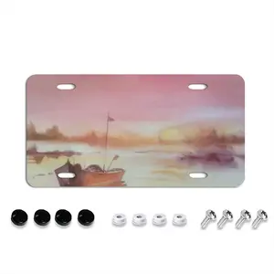 The Boat And Sunset License Plate Cover