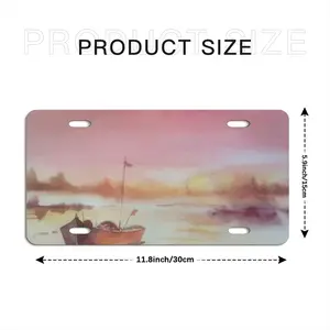 The Boat And Sunset License Plate Cover