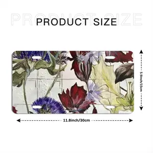 White Prints License Plate Cover