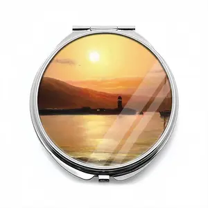 Gold Sea Sunset Portable Makeup Mirror