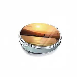 Gold Sea Sunset Portable Makeup Mirror