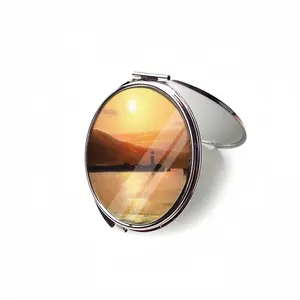 Gold Sea Sunset Portable Makeup Mirror