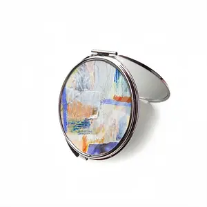 Mixed Media White Portable Makeup Mirror