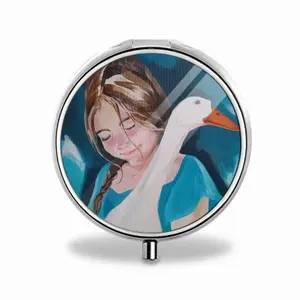 A Girl With A Goose Portable Pill Box