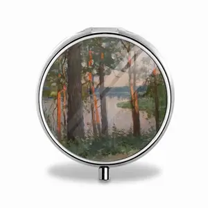 Pine Trees Evening Portable Pill Box