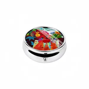 Morning Tea October Portable Pill Box