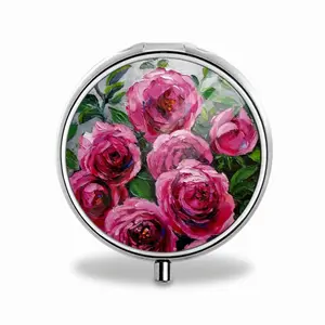 Pink Climbing Roses Portable Pill Box