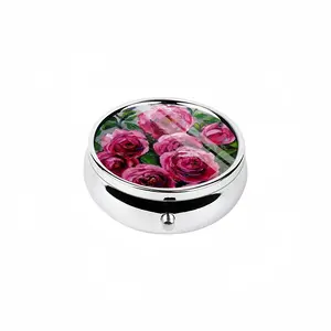 Pink Climbing Roses Portable Pill Box