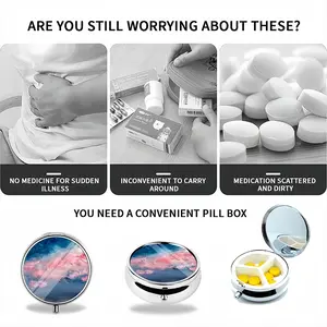 Cotton Candy Sky Portable Pill Box