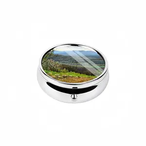 Oil Landscape Mountain Valley Portable Pill Box