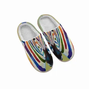 Men Happy Zebra Winter Cotton Slippers