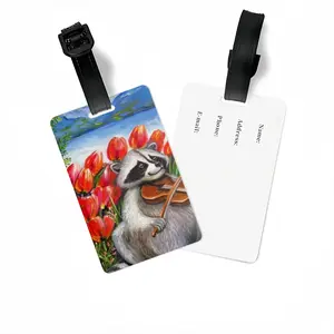 Raccoon Celebrating Spring Luggage Tag