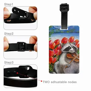 Raccoon Celebrating Spring Luggage Tag