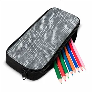 White On Dark Grey Zipper Pencil Bags