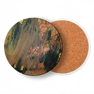 Bronze Abstraction Ceramic Coaster (Round)