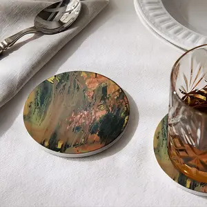 Bronze Abstraction Ceramic Coaster (Round)