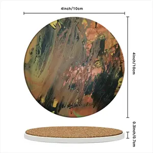 Bronze Abstraction Ceramic Coaster (Round)