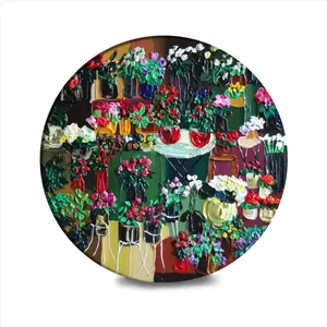 Florists Of Lyon W Ceramic Coaster (Round)