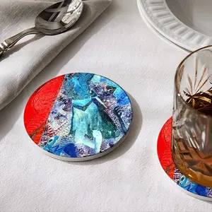 Judith Fragment G Ceramic Coaster (Round)