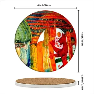 73 Fragment S Ceramic Coaster (Round)