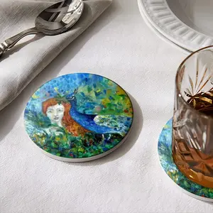 Angel Of Summer Ceramic Coaster (Round)