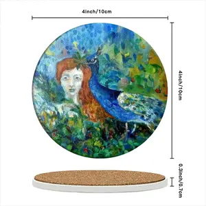 Angel Of Summer Ceramic Coaster (Round)