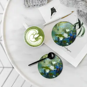 Water Lilies 1 Ceramic Coaster (Round)