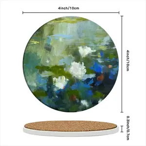 Water Lilies 1 Ceramic Coaster (Round)