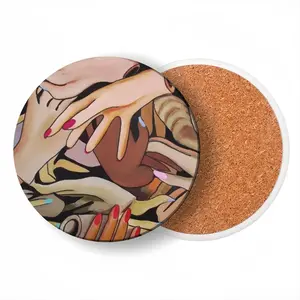 Hands On Ceramic Coaster (Round)