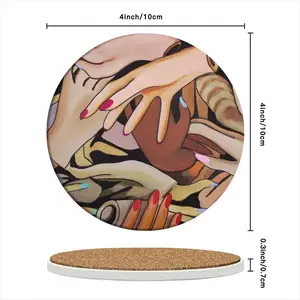 Hands On Ceramic Coaster (Round)