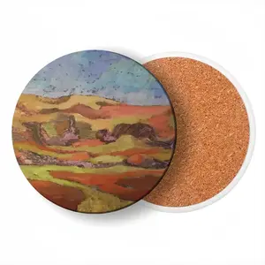 Mountain Range Ceramic Coaster (Round)