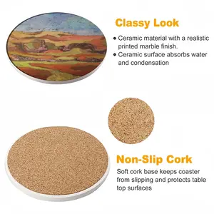 Mountain Range Ceramic Coaster (Round)