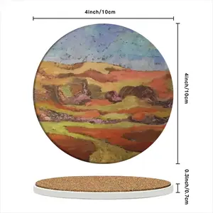 Mountain Range Ceramic Coaster (Round)