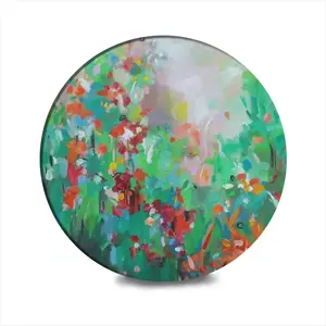 Summer Flowers Ceramic Coaster (Round)